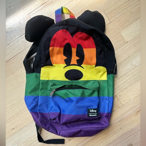 Mickey Rainbow Loungefly Backpack - Picture 1 of 5